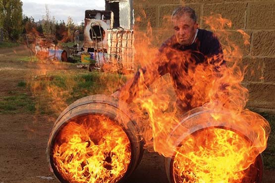 Peter-Bignell-burning-out-the-barrels
