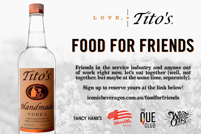 Image for the post Tito’s Food for Friends heads to Melbourne and Sydney