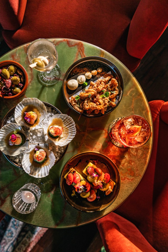 A selection of share plates and cocktails from the food and beverage offering